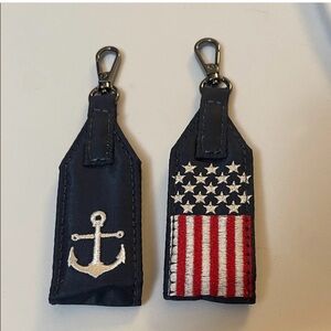 Lug set 2 Zipper pulls  Keychain Set with Anchor and Flag